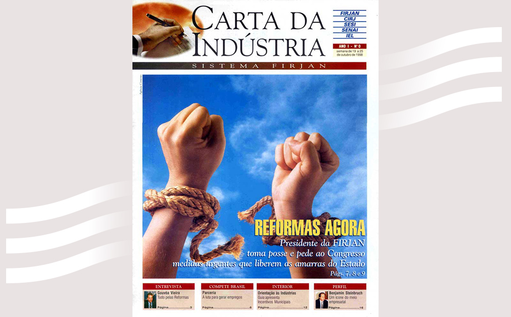 Número 0 da Carta da Indústria publicado em outubro de 1998. Créditos: Acervo Firjan