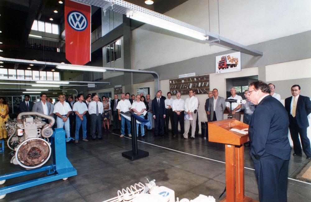 Inauguração do Centro Treinamento SENAI Volkswagen em 11/12/1997. Créditos: Guarim de Lorena/ Acervo Firjan