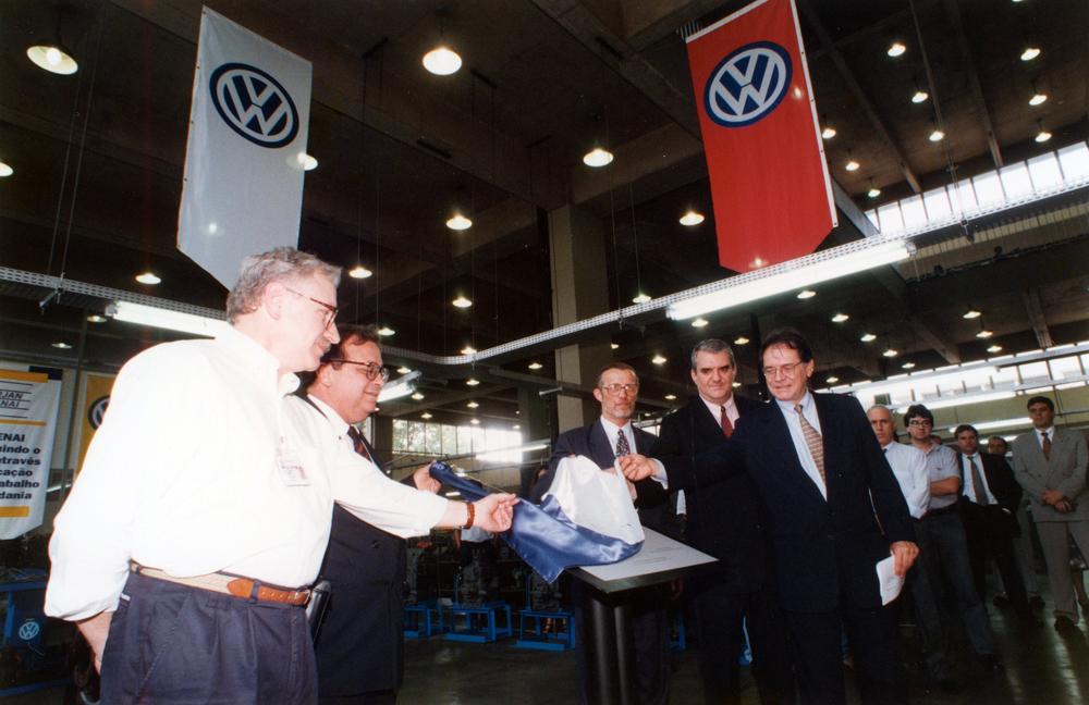 Inauguração do Centro Treinamento SENAI Volkswagen em 11/12/1997. Créditos: Guarim de Lorena/ Acervo Firjan