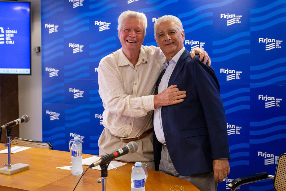 Dalton Carestiato e Luiz Césio Caetano em 27 de abril de 2024. Crédito: Paula Johas/ Acervo Firjan