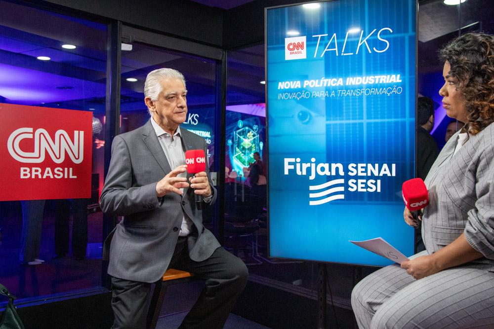 Luiz Césio Caetano participa da série de entrevistas "CNN Talks Nova Política Industrial - Inovação para Transformação" no dia 15/08/2024. Créditos: Paula Johas/ Acervo Firjan